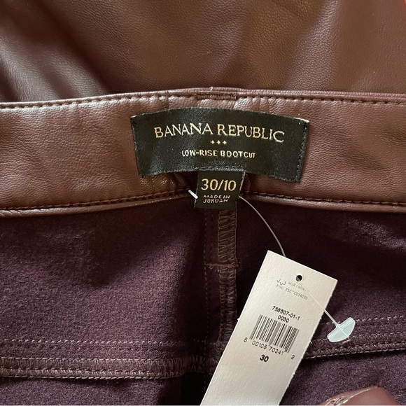 Banana Republic Faux Leather Low Rise Boot Cut Five Pocket Pant in Mocha Brown - Picture 6 of 8